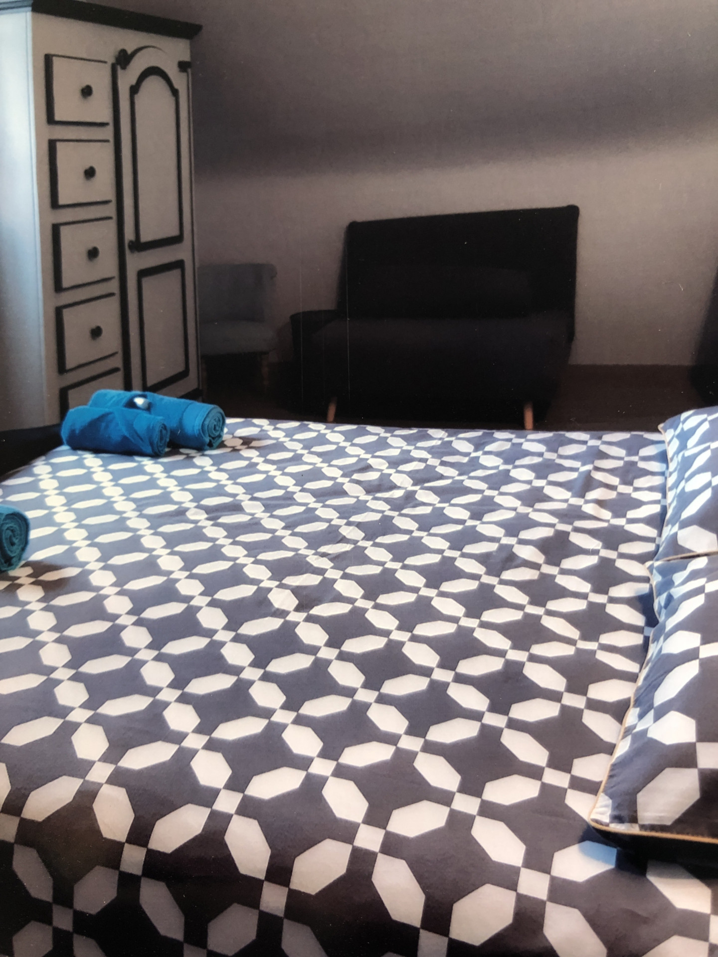 chambre double bleue