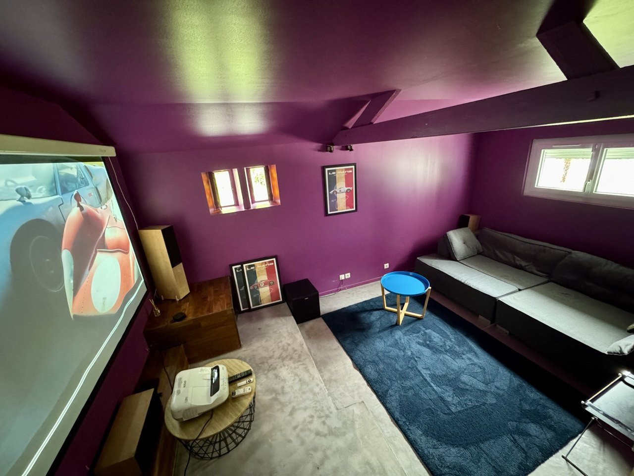 Salon avec home cinéma à 12mn du circuit des 24h